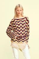 Gehaakte trui met zigzagpatroon - GREEN - L