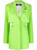 Jacquemus robe courte Bari à découpes - Vert - thumbnail