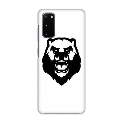 Angry Bear (white): Volledig geprint Samsung Galaxy S20 Hoesje