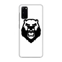 Angry Bear (white): Volledig geprint Samsung Galaxy S20 Hoesje