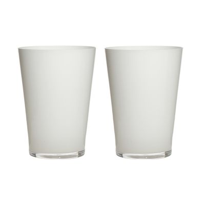 2x stuks luxe stijlvolle witte conische bloemen vaas/vazen van glas 30 x 22 cm