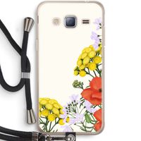 Wilde bloemen: Samsung Galaxy J3 (2016) Transparant Hoesje met koord