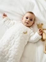 Gewatteerde slaapzak met afritsbare mouwen NUITS DE RÊVE van biologisch katoengaas*. ecru