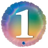 'Ballon 1 jaar holografisch Rainbow' kopen? | FOR YOU GIFTS