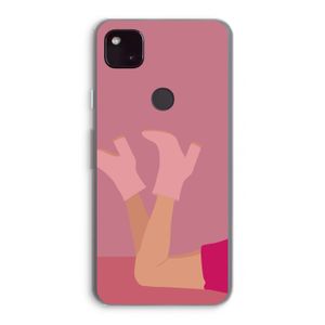 Pink boots: Google Pixel 4a 5G Transparant Hoesje