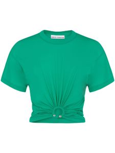 Rabanne t-shirt froncé à manches courtes - Vert