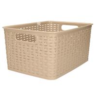 Opbergmand - Kastmand - rotan kunststof - lichtbruin - 18 Liter - 29 x 39 x 20 cm - thumbnail