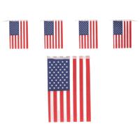 Land Amerika/USA vlaggetjes - slinger/vlaggenlijn - 4.50 meter - versiering