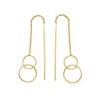 Karma Pull Through Doortrek Oorbellen Plain Double Circle Goud