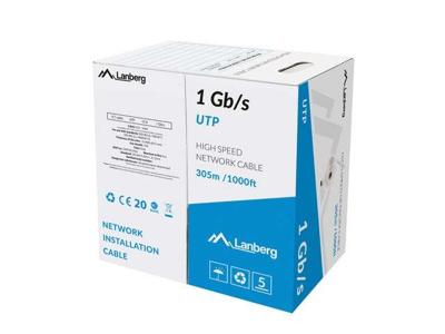 LANBERG LAN UTP 1GB/S 305M DRAAD CCA GRIJS