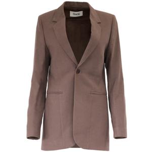 Floria Collective Dames Blazer Janne in het Bruin - Handgemaakt Colbert van Biologisch Katoen - Getailleerd Oversized Look