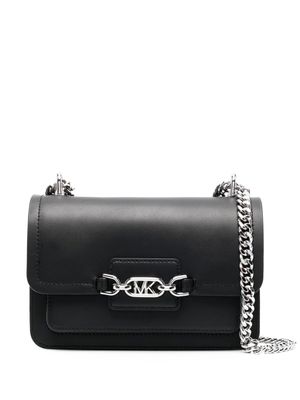 Michael Michael Kors sac à bandoulière en cuir Heather à plaque logo - Noir