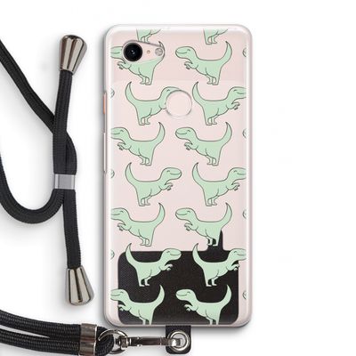 Dinos: Pixel 3 Transparant Hoesje met koord