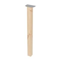 Set van 4 vierkanten vuren houten meubelpoot 72 cm (5 x 5 cm)