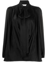 ZIMMERMANN blouse en soie à col lavallière - Noir