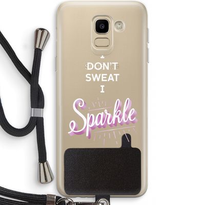 Sparkle quote: Samsung Galaxy J6 (2018) Transparant Hoesje met koord