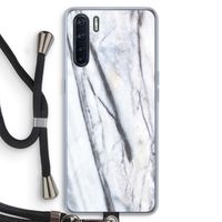 Gestreepte marmer: Oppo A91 Transparant Hoesje met koord
