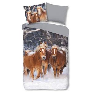 Good Morning Kinder Dekbedovertrek Flanel Happy Horses - multi