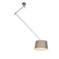 QAZQA Hanglamp staal met linnen kap taupe 35 cm - Blitz - thumbnail