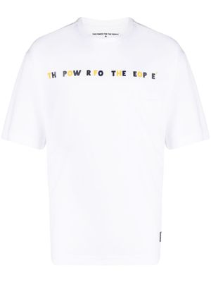 The Power For The People t-shirt en coton biologique à logo imprimé - Blanc