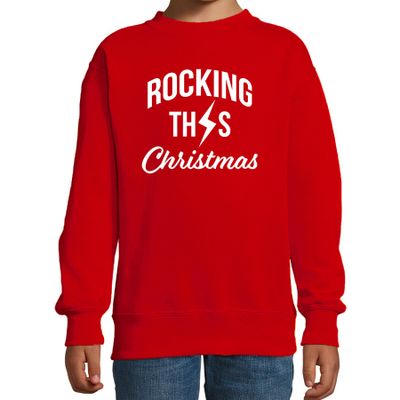 Rocking this Christmas foute Kerstsweater / Kersttrui rood voor kinderen