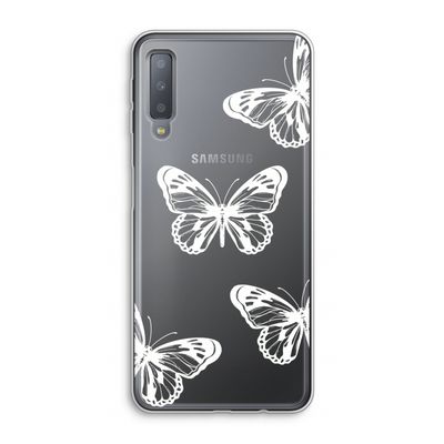 White butterfly: Samsung Galaxy A7 (2018) Transparant Hoesje