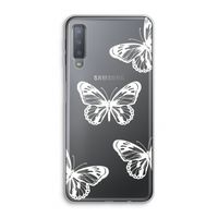 White butterfly: Samsung Galaxy A7 (2018) Transparant Hoesje