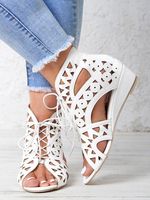 Resort Cutout Lace-Up Sandal Boots - thumbnail