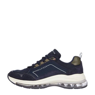 Tommy Hilfiger Air Runner Mix leren sneakers donkerblauw Tommy Hilfiger Air Runner Mix leren sneakers donkerblauw