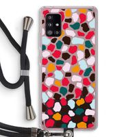 Colored Giraffe: Samsung Galaxy A51 5G Transparant Hoesje met koord