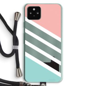 Strepen pastel: Pixel 5a 5G Transparant Hoesje met koord