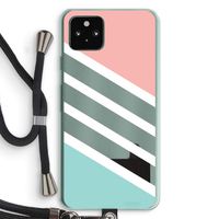 Strepen pastel: Pixel 5a 5G Transparant Hoesje met koord