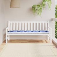 VidaXL Bankkussen gestreept 180x50x7 cm stof gestreept wit en blauw VidaXL Bankkussen gestreept 180x50x7 cm stof gestreept wit en blauw