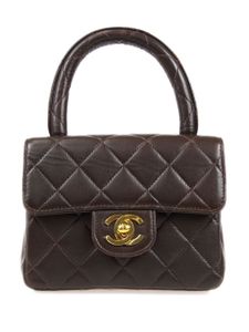 CHANEL Pre-Owned mini sac à main à rabat (années 1990-2000) - Marron