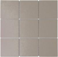 The Mosaic Factory London Mozaiek Tegel Vierkant - Grijs Porselein Ongeglazuurd, R11 95x95x6 mm