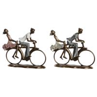 Decoratieve figuren DKD Home Decor 27 x 9,5 x 23 cm Roze Gouden Wit (2 Stuks)