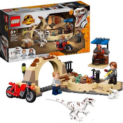 Jurassic World - Atrociraptor dinosaurus motorachtervolging Constructiespeelgoed