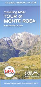 Wandelkaart Tour of Monte Rosa Trekking Map | Knife Edge Outdoor