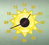 Kinderen zon klok kinderkamer sticker