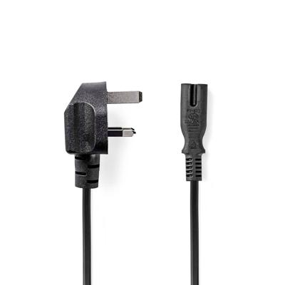 Nedis UK-Voedingskabel | UK Male | IEC-320-C7 | 5.00 m | Ja | 2 x 0.75 mm² | Koper | Rond | Vernikkeld | UK | PVC | Stekkertype: UK / Type-G | 250 V