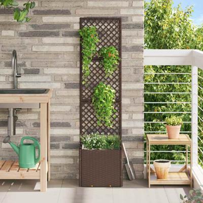 Plantenbak Bruin 35 x 30 x 135 cm Metaal