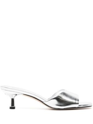Michael Kors Amal metallic muiltjes - Zilver Michael Kors Amal metallic muiltjes - Zilver