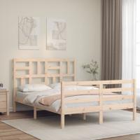 Bedframe met hoofdbord massief hout 140x200 cm