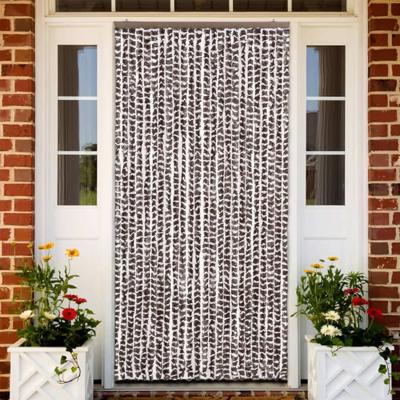 VidaXL Vliegengordijn 100x220 cm chenille bruin en wit