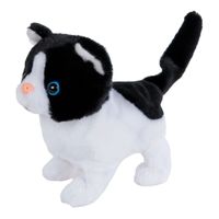 Take Me Home interactieve looppoes zwart wit, 15,5cm