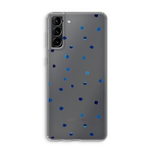 Blauwe stippen: Samsung Galaxy S21 Plus Transparant Hoesje