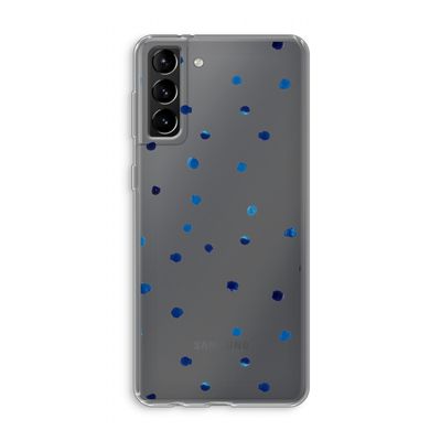Blauwe stippen: Samsung Galaxy S21 Plus Transparant Hoesje