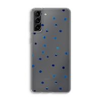 Blauwe stippen: Samsung Galaxy S21 Plus Transparant Hoesje