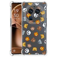 Doorzichtige Silicone Hoesje voor OPPO Find X6 Pro Dieren Emojis