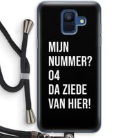 Da ziede van hier - Zwart: Samsung Galaxy A6 (2018) Transparant Hoesje met koord